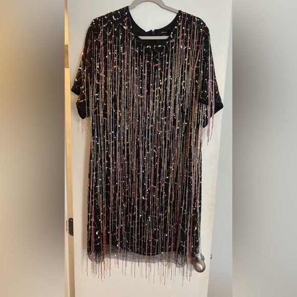 Nasty Gal Tassel Beaded Mini Shift Dress - Picture 2 of 6